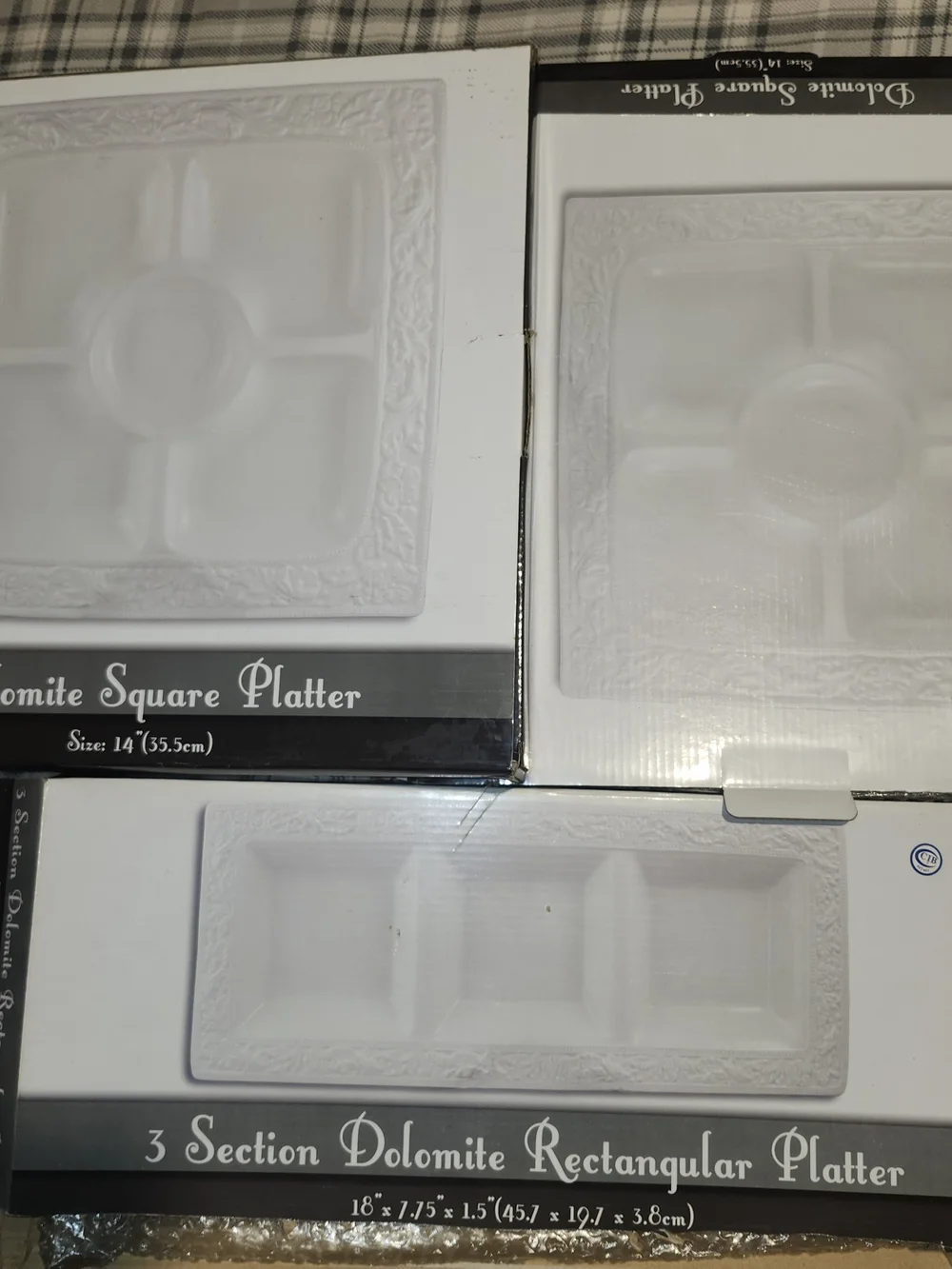 Dolomite Rectangular & Square Platters - White